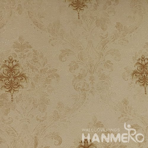 Hanmero Home Decoration Brown Floral European Vinyl Embossed Wallpaper 0.53*10M/Roll