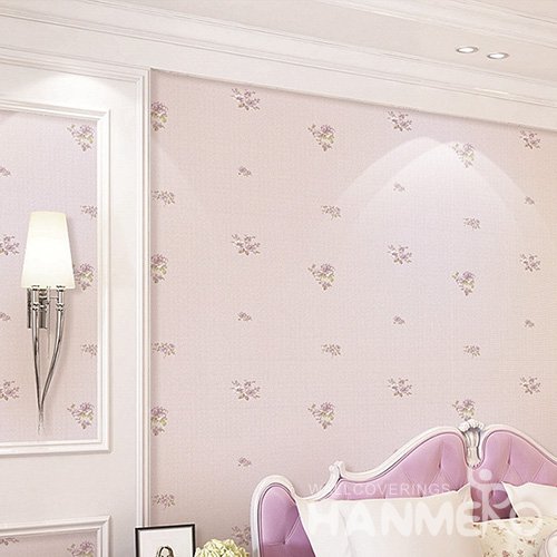 HANMERO Wall Decoration Pastoral PVC Foam Floral Pink Room Interior Wallpaper