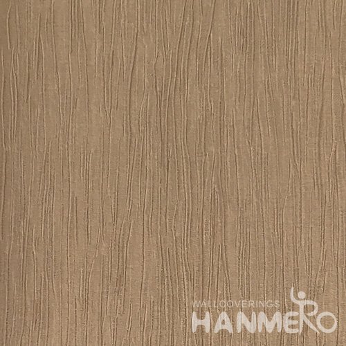 HANMERO European Deep Embossed PVC Brown Solid Wallpaper 580g 0.53*10M/Roll