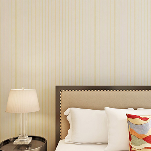 HANMERO Stripe Pattern Gold Color Vinyl Embossed Home Wallpaper