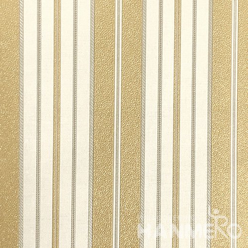 HANMERO European PVC Embossed With Yellow Stripes Wide Korean Wallpaper 1.06*15.6M/Roll