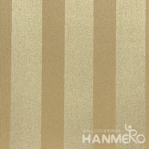 HANMERO Modern  0.53*10M/Roll PVC Wallpaper With Yellow Stripes Embossed Surface