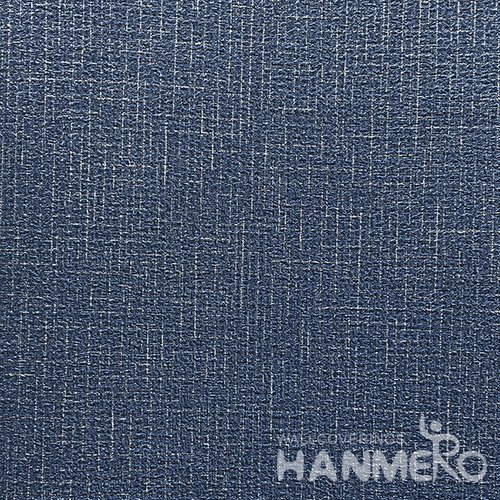 HANMERO Modern  0.53*10M/Roll PVC Wallpaper With Navy BlueSolid Embossed Surface
