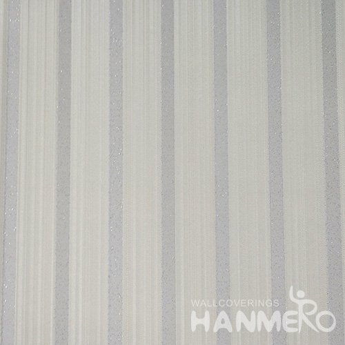 HANMERO Solid Color Modern Embossed Surface PVC Wallpaper With Silver Stripes