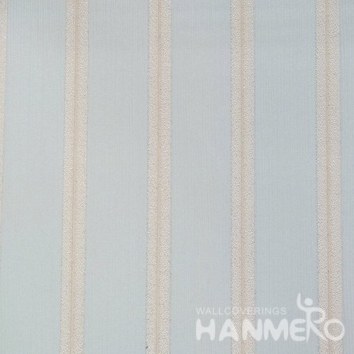 HANMERO Solid Color Modern Embossed Surface PVC Wallpaper With Blue Stripes
