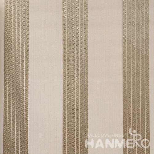 HANMERO Solid Color Modern Embossed Surface PVC Wallpaper With Gold Stripes