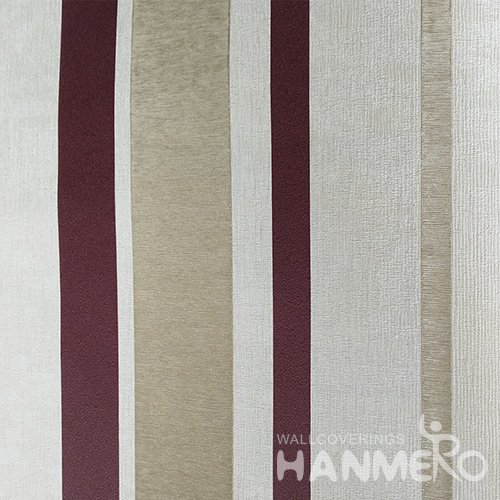 HANMERO Red Durable Vinyl Embossed Modern Stripes Wall Paper Decoration Interior
