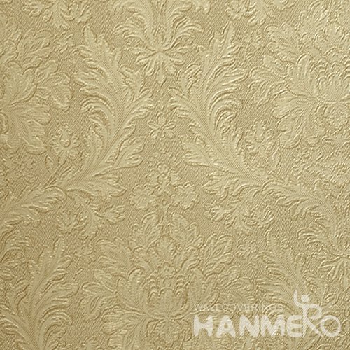 HANMERO Brand New Italian Design Classic PVC Embossed Yellow Floral Home Wallpaper