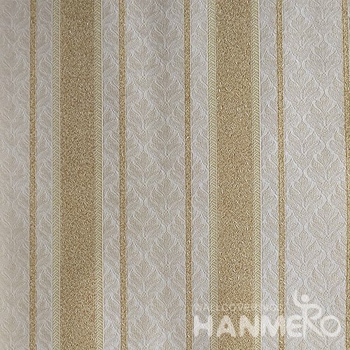 HANMERO Brand New Italian Design European PVC Embossed Yellow Stripes Home Wallpaper