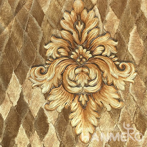 HANMERO Standard PVC Material European Style  0.53*10M/Roll Brown Floral Wallpaper For Room