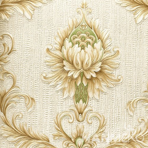 HANMERO Standard PVC Material European Style  0.53*10M/Roll Yellow And Green Floral Wallpaper For Room