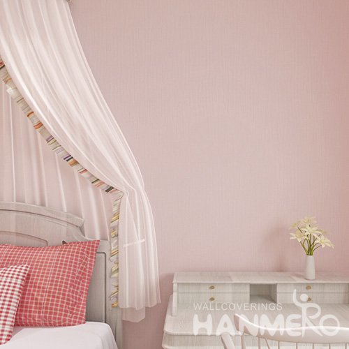 HANMERO Embossed Modern Solid Pink PVC Wallpaper For Home Interior Decoration