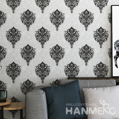 HANMERO Black European Home 1.06m Wide PVC Floral Wallpaper Manufacturer